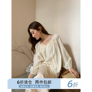 你好卡农 法式慵懒衬衫内搭吊带两件套女夏2025宽松别致气质上衣