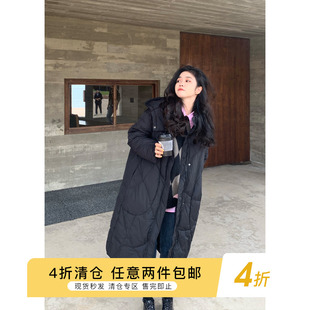 羽绒服女2022年冬季新款时尚宽松百搭保暖连帽小个子中长款厚外套