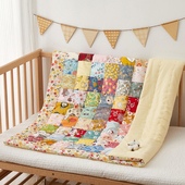 纯棉花手工百福被成品一百块手工拼布新生婴儿宝宝四季 纯棉百家被