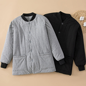 纯棉花保暖棉衣中老年男士 冬季 男装 棉袄成人夹棉内胆居家棉服外套