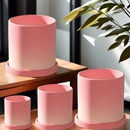 北欧简约渐变色陶瓷花盆有孔带托盘吸水花卉虎皮兰多肉绿萝花盆