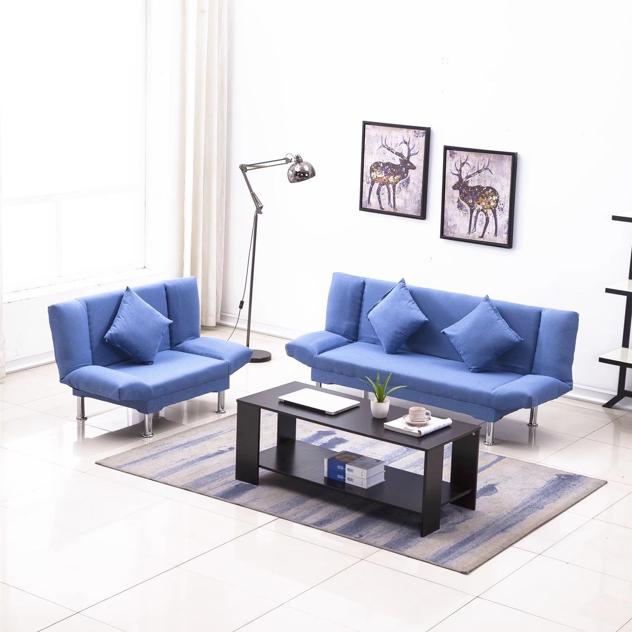 定制现代简约小户型可折叠沙发床15米单人双人布艺实木多功能两用