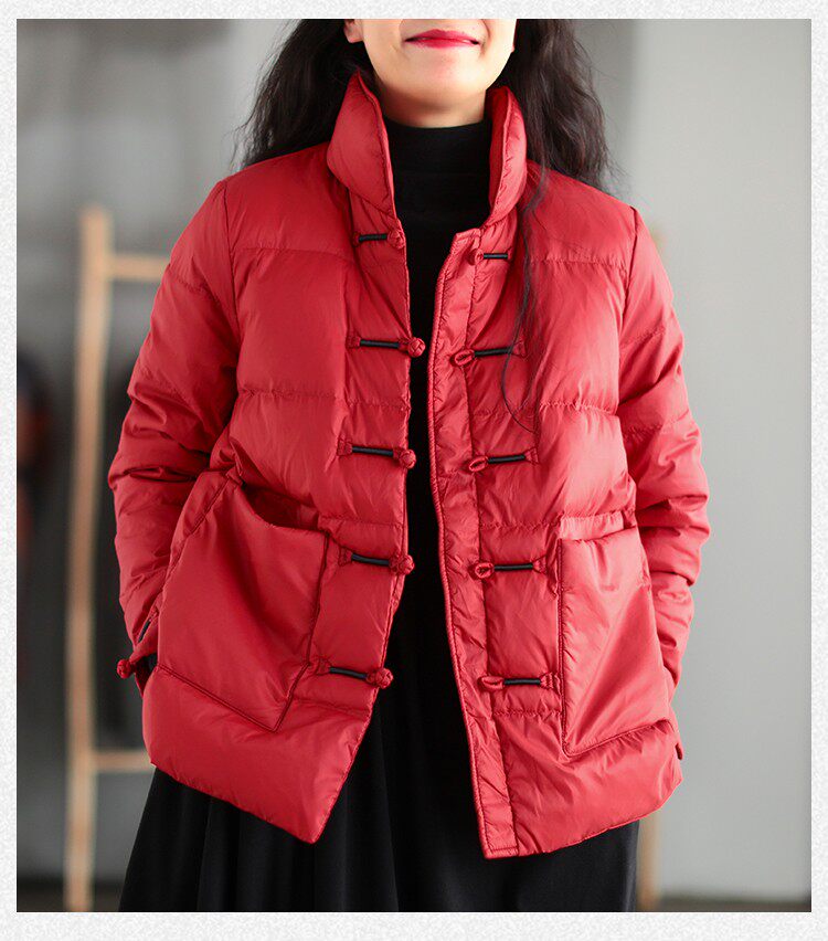 冬季中国风立领面包服百搭羽绒棉