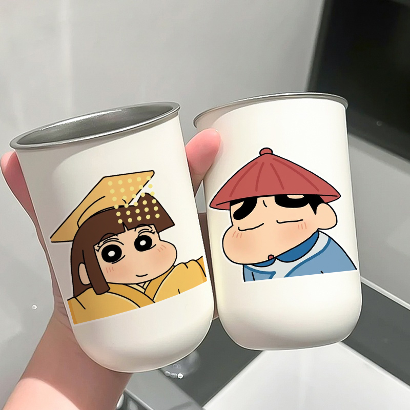 不锈钢漱口杯可爱皇帝小新洗漱杯304内胆卡通简约创意家用牙刷杯