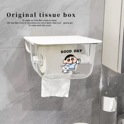 小白小新个性创意卷筒纸巾盒免打孔壁挂式厕所放抽纸滚筒纸抽纸盒