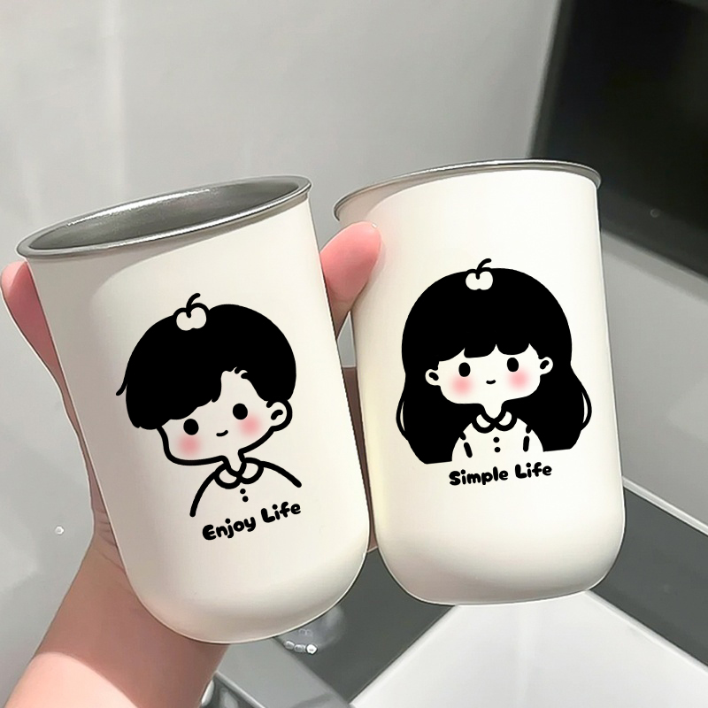 304不锈钢漱口杯男女情侣牙杯防霉防摔刷牙洗漱杯子家用儿童牙杯