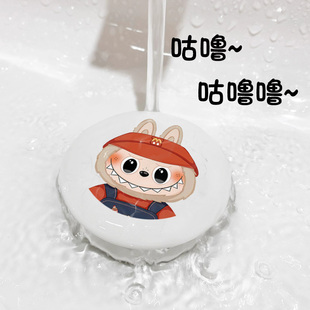 可爱拉布布陶瓷洗手盆漏水塞洗脸盆水池下水器面盆按压式 弹跳芯