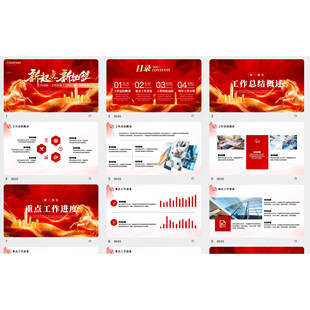 红色企业公司简约商务PPT述职报告演讲工作汇报年终总结ppt模版