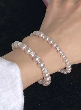 好事物2025新款法式轻奢叠戴手串曼塔玫瑰冷调粉珍珠锆石手链手饰