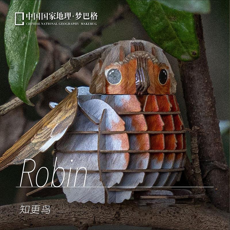 知更鸟3D立体纸模型拼图拼装