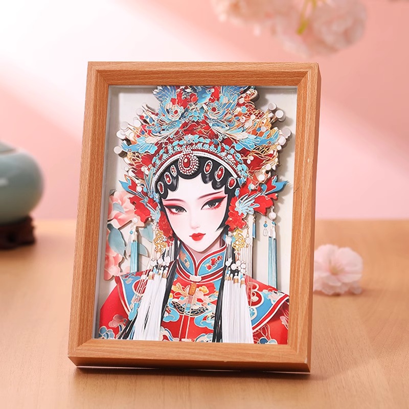 国潮拼图创意相框画中国风国粹3D立体拼图剪纸成人diy装饰画摆件图片