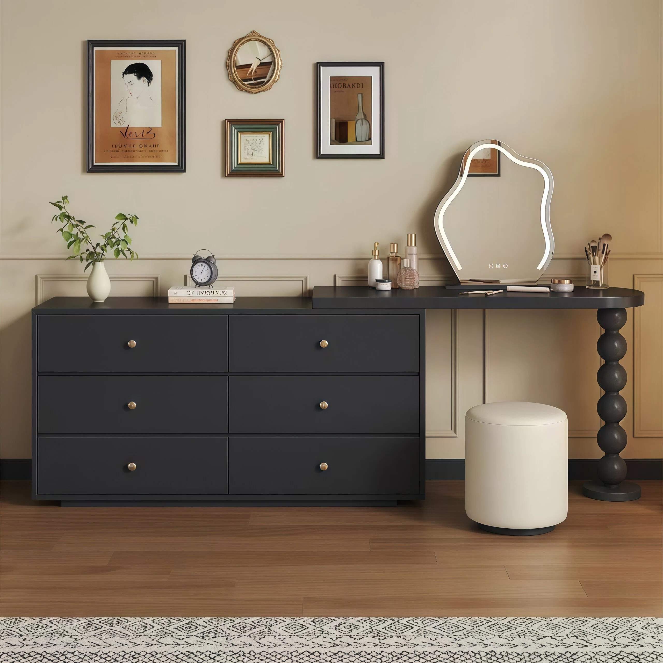 现代简约斗柜一体梳妆台