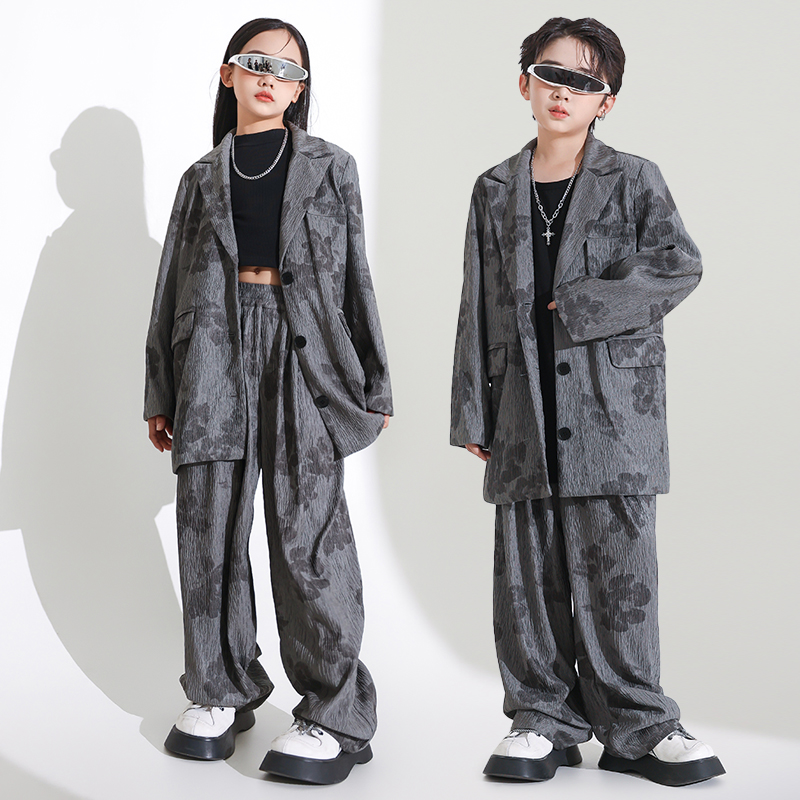 儿童嘻哈街舞爵士舞西装套装演出