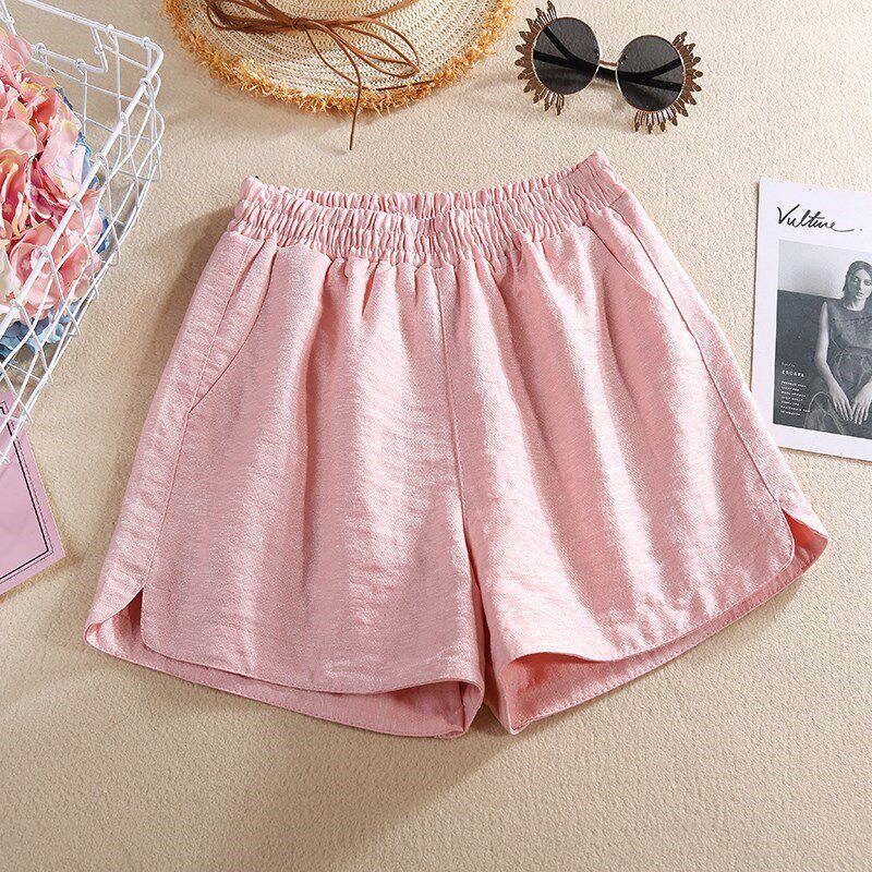 高腰棉麻短裤女夏2018新款学生松紧腰休闲韩版百搭宽松阔腿热裤潮|msdalam kategori Butik wanita / wanita, seluar, seluar santai - dari Buy2taobao.com untuk memberikan perkhidmatan ejen Taobao profesional membeli