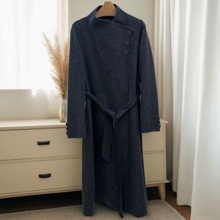 高端欧货山羊绒双面羊绒大衣女高级感气质腰带收腰中长款外套2025