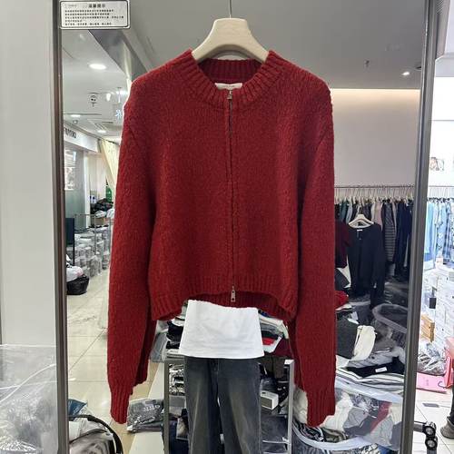 LOWFLAT复古双拉链针织衫