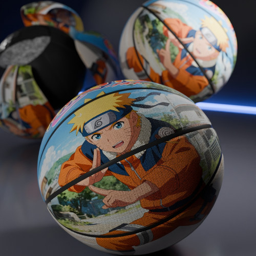 火影忍者漩涡鸣人定制篮球超纤维PU耐磨防滑室内外通用