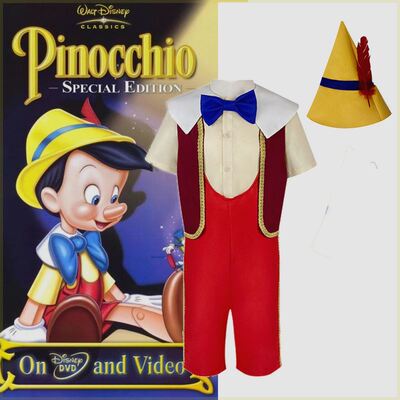 新迪士尼儿童长鼻子皮诺曹扮演服童话亲子装成人Pinocchio cos服
