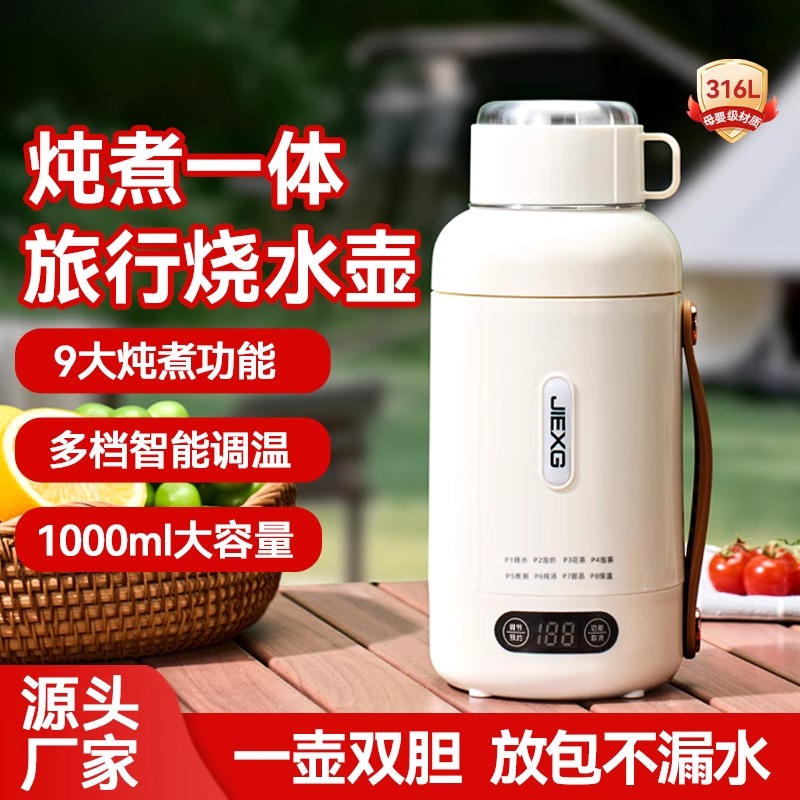 家用烧水壶炖煮杯大容量电热水壶便携式煮水神器保温壶学生热水杯