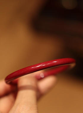 天然6MM高含量原矿紫金砂手镯本命年朱砂手镯美人条闺蜜礼物