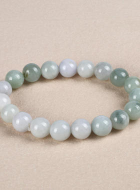 天然翡翠手链男女情侣款 翡翠圆珠玉石手串珠宝手饰民族风饰品