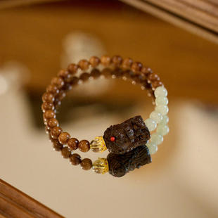 天然库克菩提手串和田玉扎基拉姆新中式文玩手链送闺蜜礼物