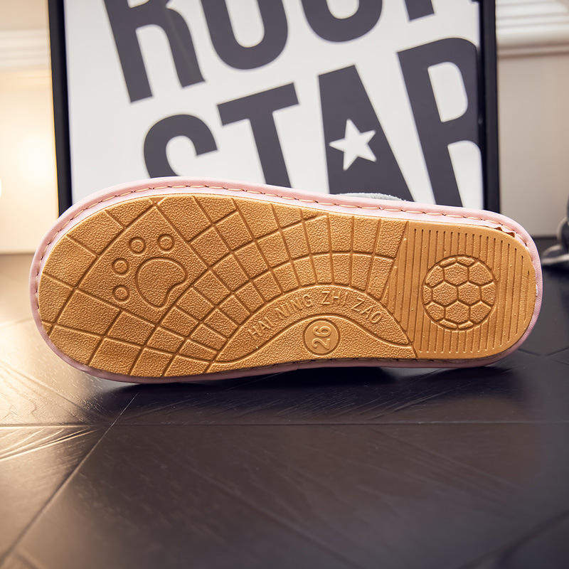 民族风牛皮绒布拼接面透气秋冬季男女家用保暖棉拖鞋室内厚底防滑