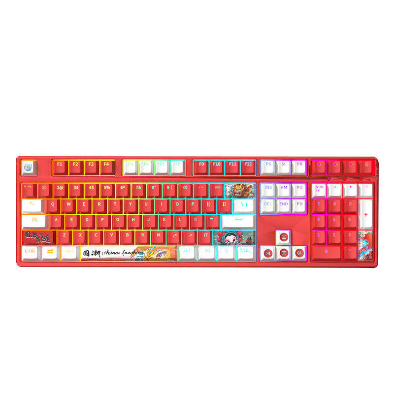 108键无线蓝牙三模机械键盘客制化RGB灯游戏电竞办公女生可爱猫咪