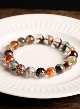 绿幽灵手链彩幽灵单圈手链9-10mm左右晶体晶体通透四季幽灵聚宝盆