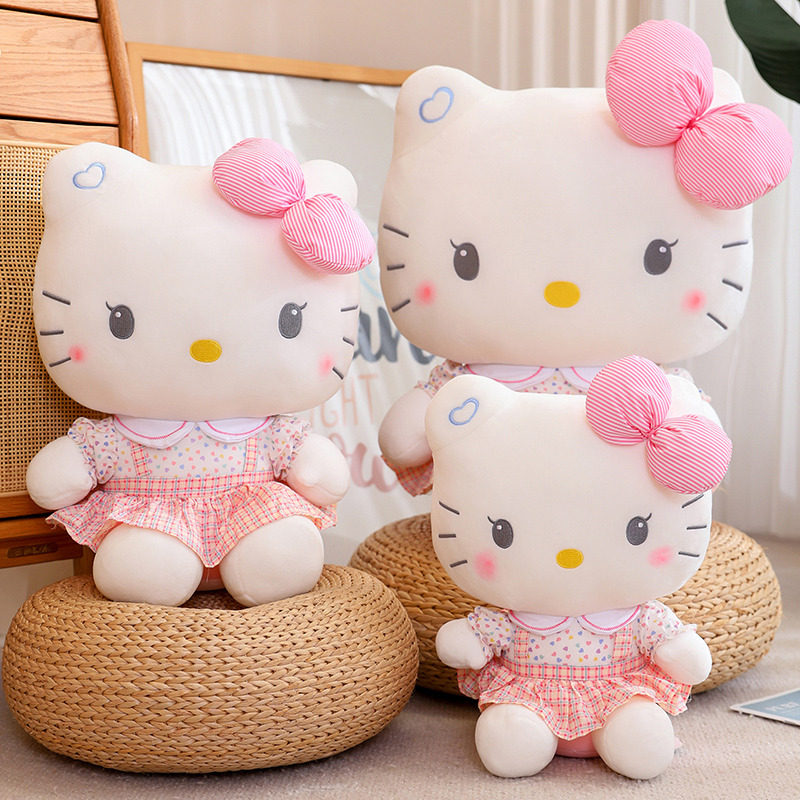 正版hellokitty公仔毛绒玩具哈喽kt凯蒂猫咪玩偶送女友生日礼物