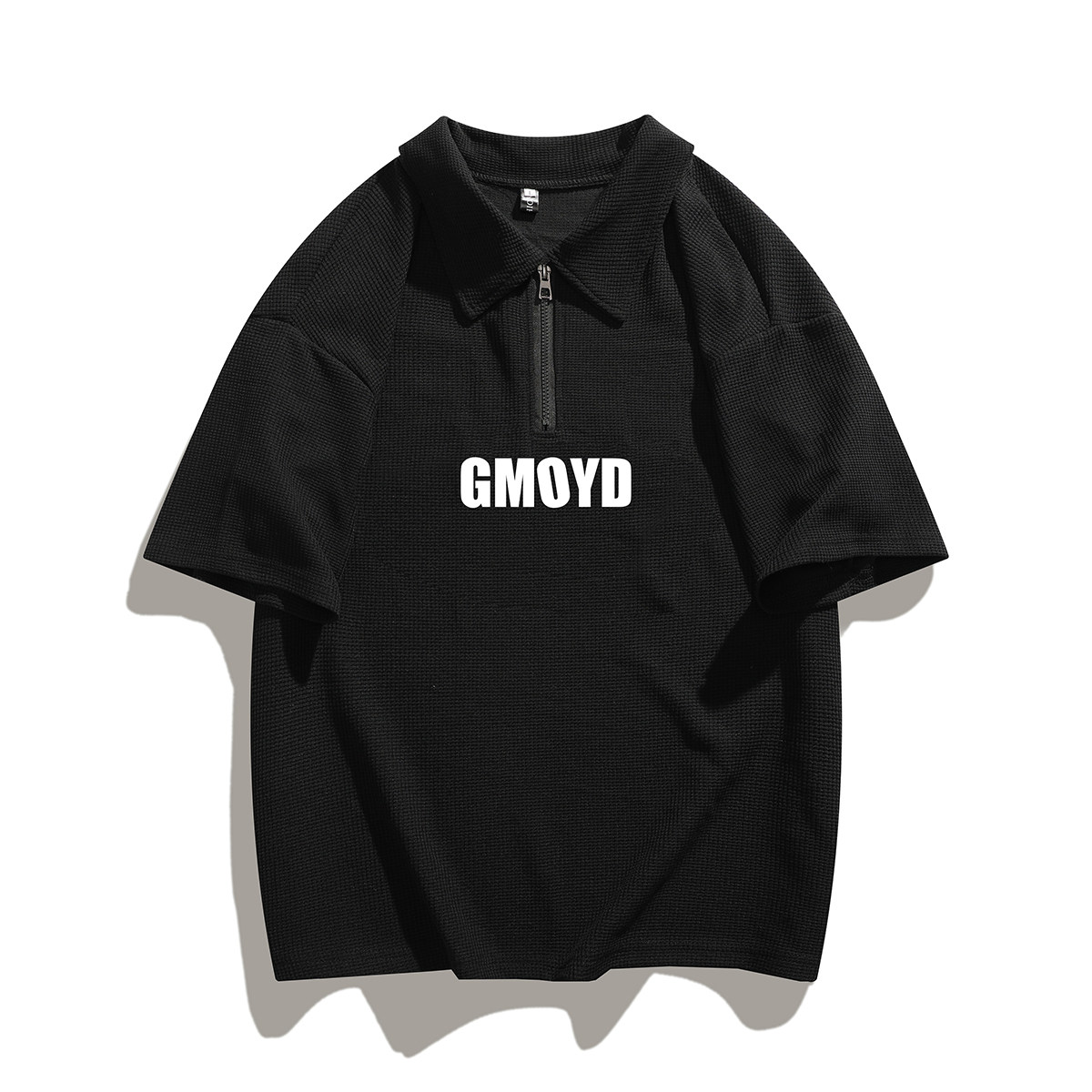 916-T129-P352025夏季华夫格polo衫大码短袖T恤白底M-5XL控58，男装Polo衫，星座916