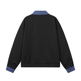 916-W97-特P55无差价现货重磅2026春装新款拼接假两件卫衣白底，男装卫衣，星座916