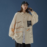 916-C12-P50棉2025春装新高街宽松长袖男女衬衫中性M-5XL，男装衬衫，星座916