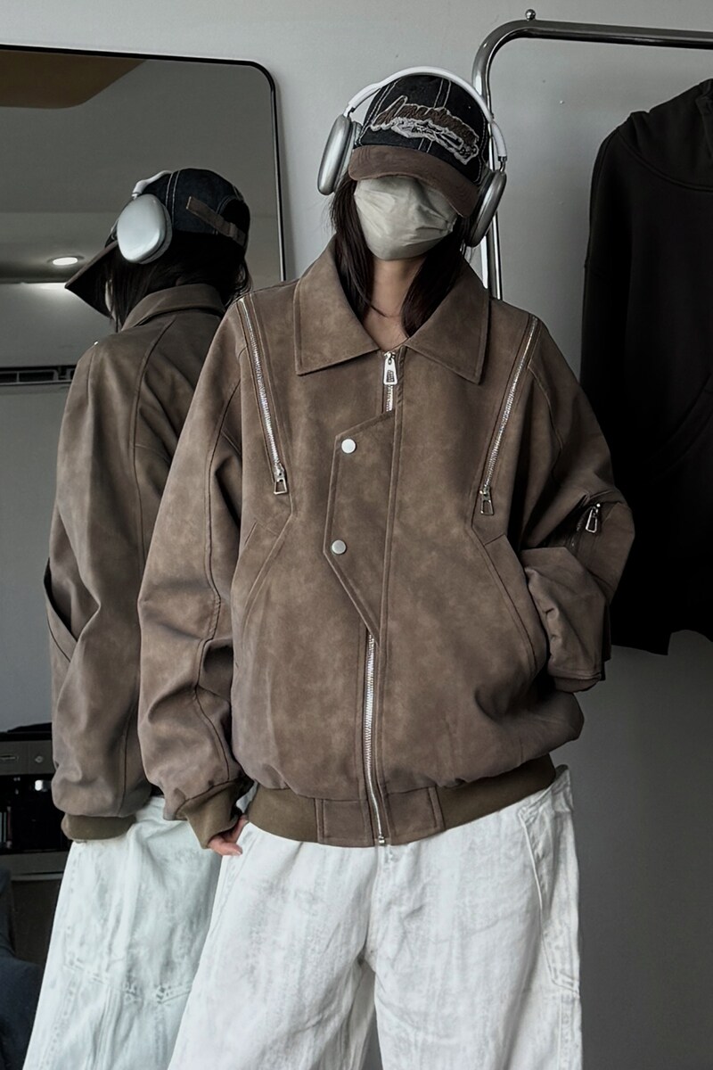 916-961-特P98无差价秋装新款美式大码PU皮衣夹克外套中性M-5XL,男装皮衣,星座916