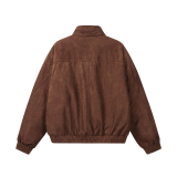 916-8001-P120深度库存赤兔棉服美式麂皮绒棉衣白底，男装棉衣，星座916