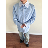 916-C71-特P52无差价深度库存2026春装假两件长袖衬衫S-2XL，男装衬衫，星座916