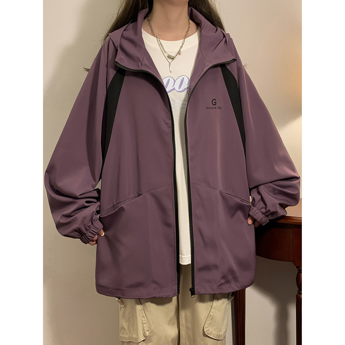 916-959-特P50无差价秋装冲锋衣美式大码连帽夹克白底M-5XL,男装夹克,星座916