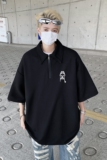 916-T138-P35新中式美式polo衫大码短袖T恤高街港风M-5XL控58，男装T恤，星座916