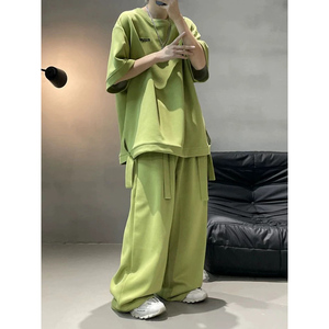 916-986-特P65无差价 网图 现货 直播品质 夏装套装 短袖+长裤图片