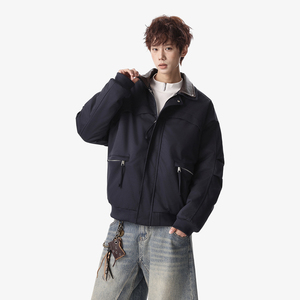 916-996-特P105 藏青色货足 重磅冬装双层领情侣棉服棉衣 无影墙，男装棉衣，星座916