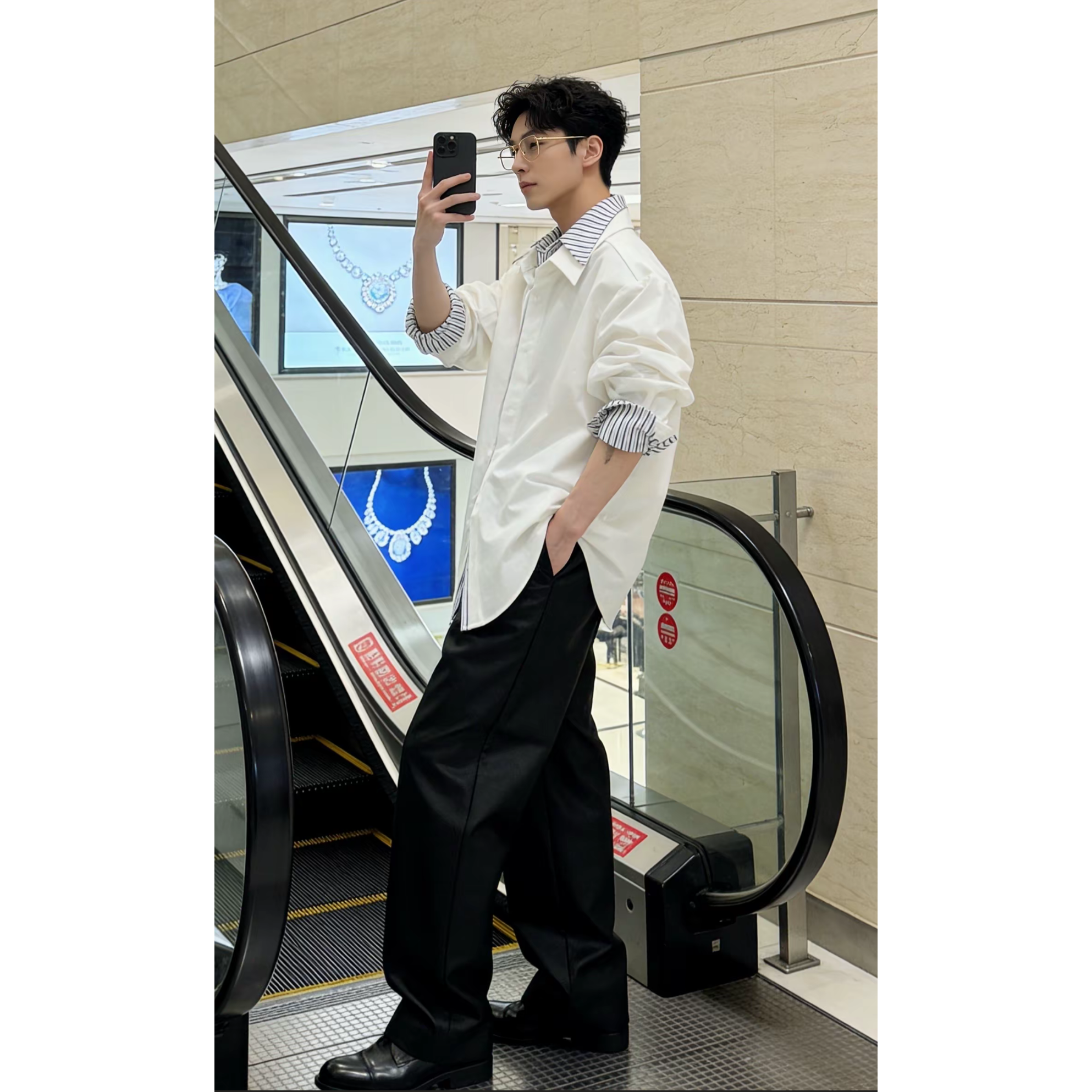 916-C71-特P52无差价深度库存春装假两件休闲长袖衬衫【网图】,男装衬衫,星座916