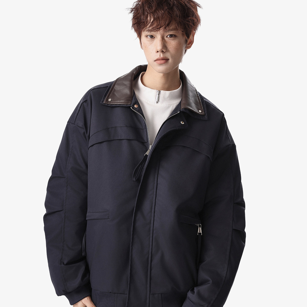 916-996-特P105藏青色货足重磅冬装双层领情侣棉服棉衣无影墙,男装棉衣,星座916