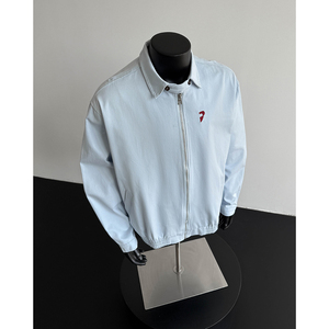 美式复古工装夹克男秋季美式cleanfit高级感外套哈灵顿翻领飞行服图片