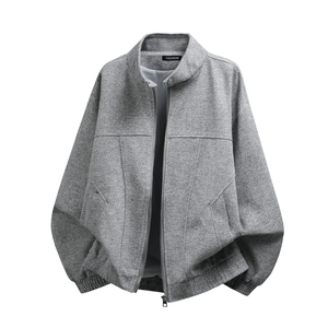 916-8005-特P85无差价 现货 2026春装新款 美式复古条纹夹克 白底，男装夹克，星座916