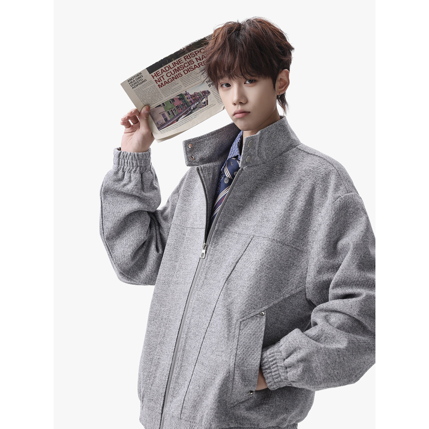 916-8005-特P85无差价现货2026春装新美式复古条纹夹克无影墙，男装夹克，星座916