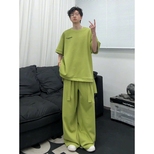 916-986-特P65无差价 网图 现货 直播品质 夏装套装 短袖+长裤，男装T恤，星座916