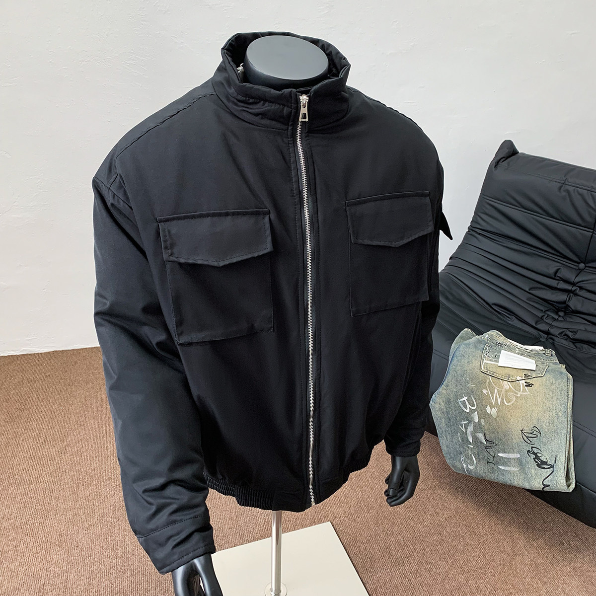 916-972-特P115无差价纯棉衣印花冬装美式工装立领棉服假模,男装棉衣,星座916