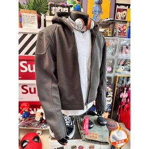 916-W96绒-特P78 薄款W96-特P68 现货 秋冬重磅正肩机车连帽卫衣图片