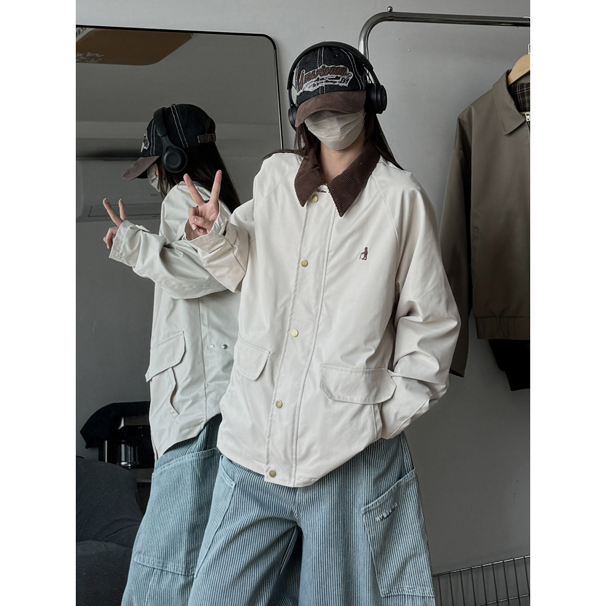 916-968-特P85无差价秋装美式潮设计感工装夹克中性M-3XL，男装夹克，星座916