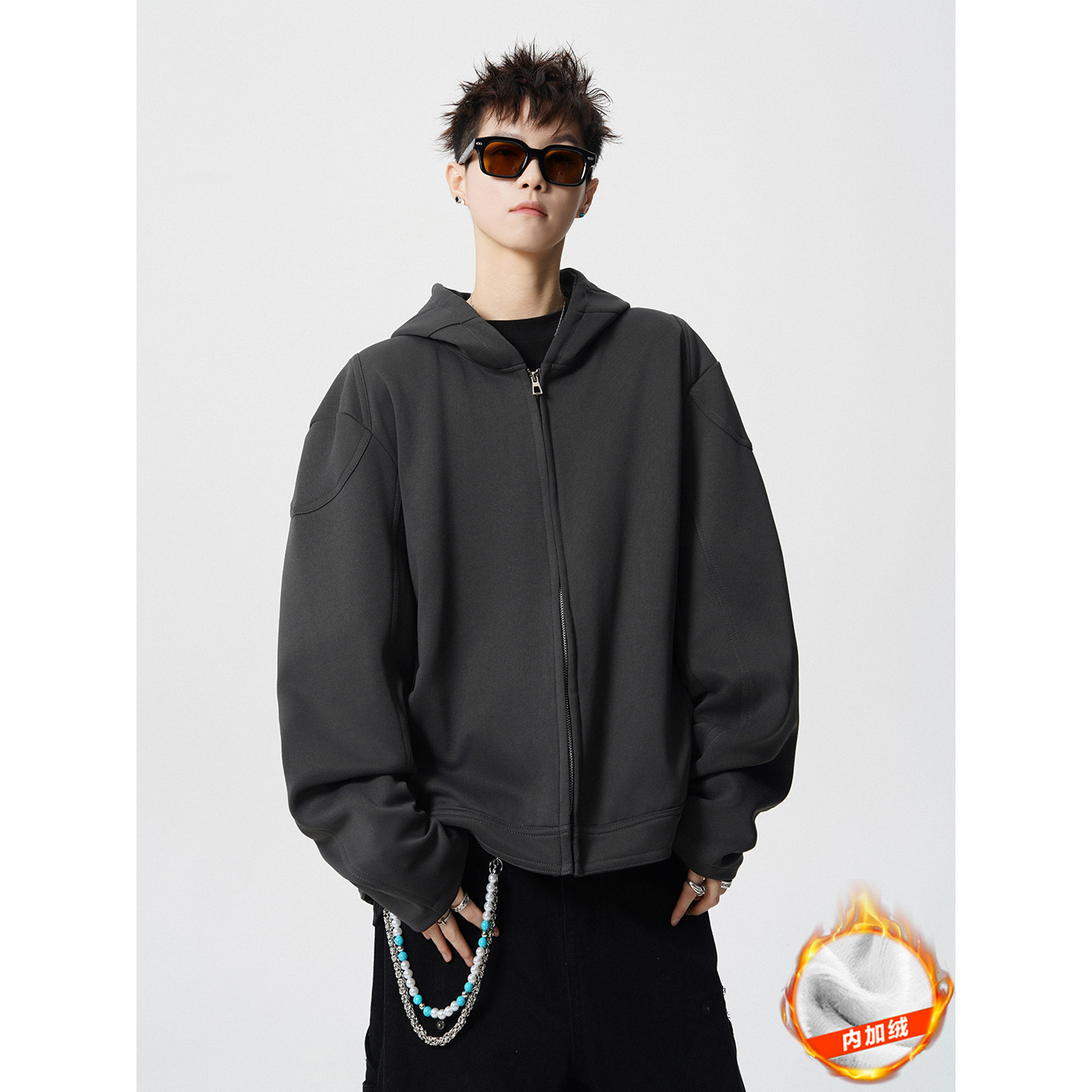 916-W96绒-特P78薄款W96-特P68现货秋冬重磅正肩机车连帽卫衣，男装工装外套，星座916